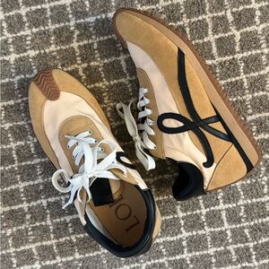Loewe Beige, Tan & Black Suede-Trim Runner Sneakers